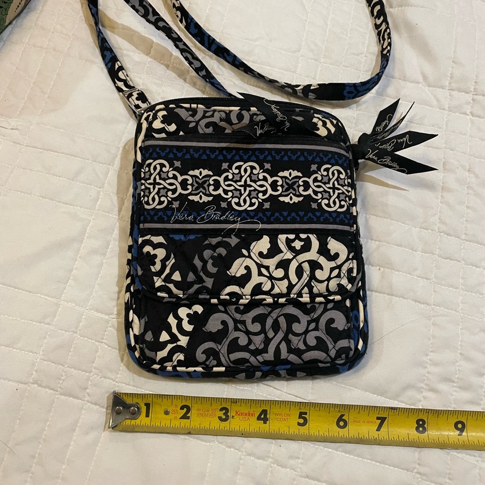 Vera Bradley Black and Blue Floral Crossbody Bag
